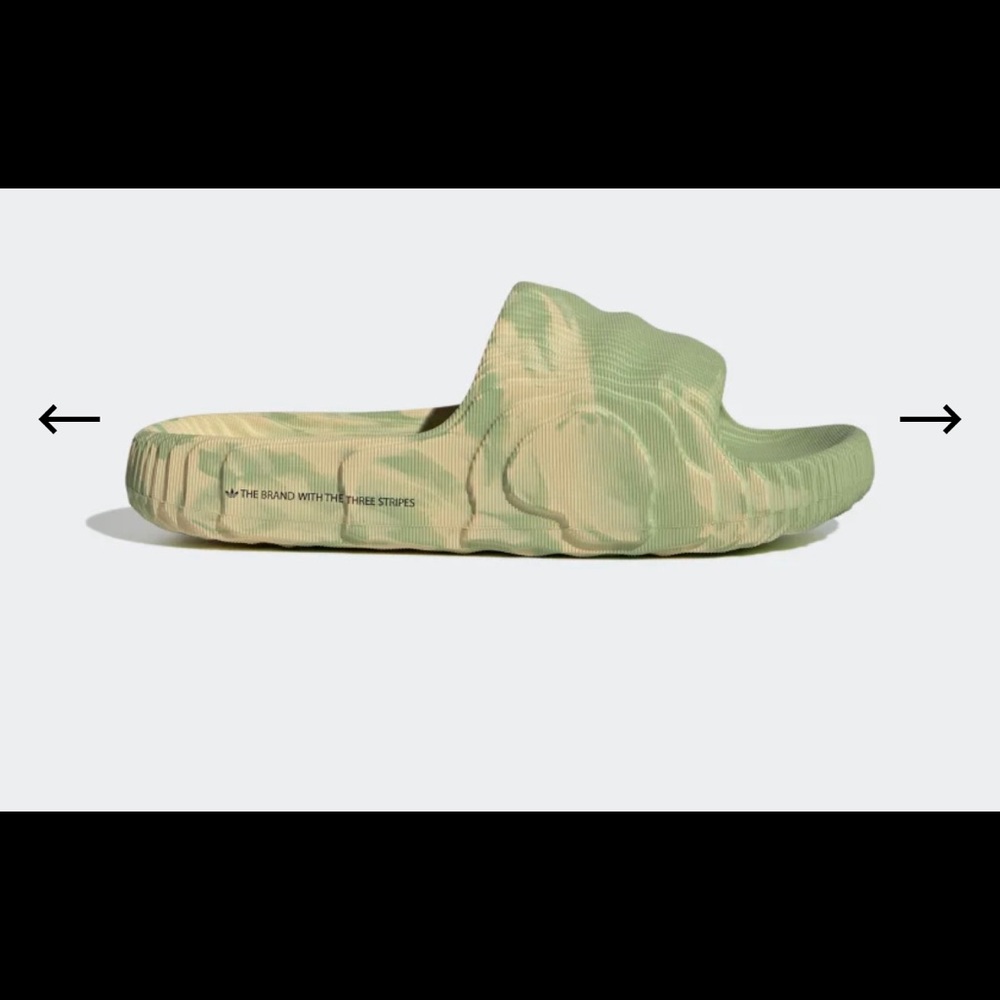 Adidas Adilette 22 
Magic Lime / St Desert Sand / Magic Lime
M 7.5 / W 8.5